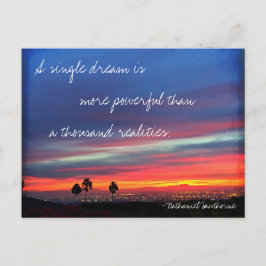 Orange Blue Sunset Single Dream Powerful Quote Postkarte