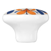 Orange & Blue Symmetrie Abstraktes Mittelmeer Keramikknauf (Seitenansicht)