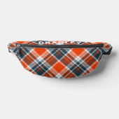 Orange Blue Tartan Personalisierter Name Bauchtasche (Ablage )