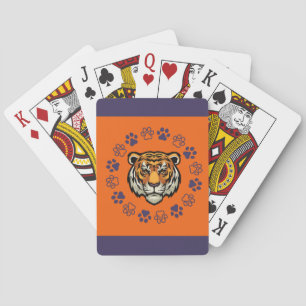 Orange & Blue Tiger Head Playing Cards Spielkarten