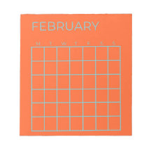 Orange Blue Tosca Februar Undated Calendar