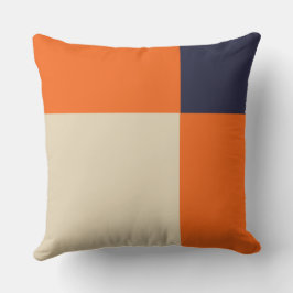 Orange Blue und Taupe Kissen