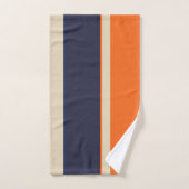 Orange Blue und Taupe Streifen Badhandtuch Set (Handtuch)
