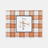 Orange, Blue und White Tartan Kariert Fleecedecke (Vorderseite (Horizontal))