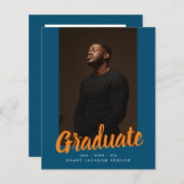 Orange Blue University Graduate Foto Abschluss (Vorne/Hinten)