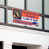 Orange & Blue Vinyl Abschluss Banner (Äußeres Gebäude)