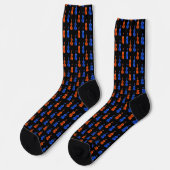 Orange Blue Violin Pattern Socken (Linkes Detail)