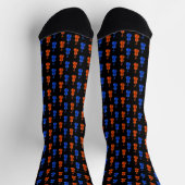 Orange Blue Violin Pattern Socken (Oben)