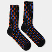 Orange Blue Violin Pattern Socken (Rechts)
