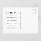 Orange Blue Watercolor Floral Romantische Hochzeit Ankündigungspostkarte (Rückseite)