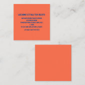 Orange Blue Wedding Details für Gäste farbenfroh Begleitkarte (Vorne/Hinten)