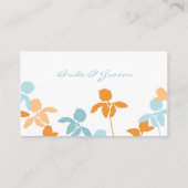 Orange Blue Wedding Table Place Setting Cards Platzkarte (Rückseite)