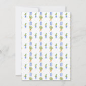 Orange Blue White Chinoiserie Luncheon Menü Karte (Rückseite)