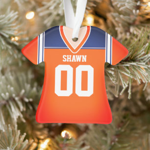 Orange/Blue/White Football Jersey Ornament