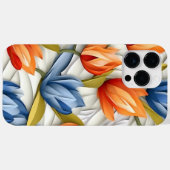 ORANGE BLUE WHUE 3-D SIEHE TULIP-BLUME Case-Mate iPhone HÜLLE (Rückseite (Horizontal))