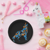 Orange Blue Wolf plattiert Paint Pappteller (Party)