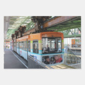 Orange Blue Wuppertal Floating Train Geschenkpapier Set (Vorderseite 2)