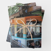Orange Blue Wuppertal Floating Train Geschenkpapier Set (Beispiel)