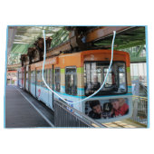 Orange Blue Wuppertal Floating Train Große Geschenktüte (Vorderseite)
