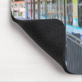 Orange Blue Wuppertal Floating Train Mousepad (Ecke)