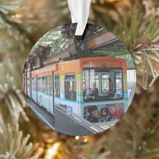 Orange Blue Wuppertal Floating Train Ornament (Baum)