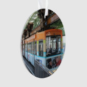 Orange Blue Wuppertal Floating Train Ornament (Vorderseite)