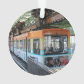 Orange Blue Wuppertal Floating Train Ornament (Rückseite)