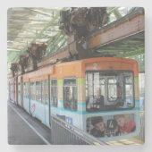Orange Blue Wuppertal Floating Train Steinuntersetzer (Vorderseite)
