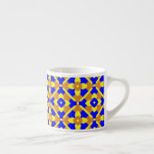 Orange Blue Yellow Spanish Style Tile Muster Espressotasse (Rechts)