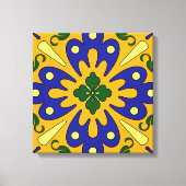 Orange Blue Yellow Spanish Tile Leinwand Kunst, Di (Vorderseite)