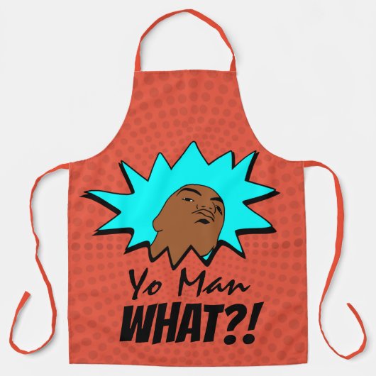 Orange blue Yo Man Was du Will Tasse Shot Comic Schürze (Vorderseite)