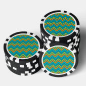 Orange Blue Zig Zag Lines Geometric Dinosaurier Pokerchips (Stapel)