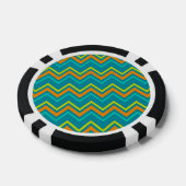 Orange Blue Zig Zag Lines Geometric Dinosaurier Pokerchips (Einzeln)