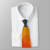 Orange Blue Zigzag Nahtloses Muster 2 Krawatte (Gebunden)