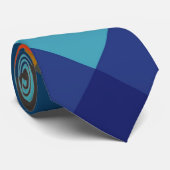 Orange Blue Zigzag Nahtloses Muster Krawatte (Gerollt)