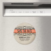 Orange Blüh Border Save the Date Magnet (In Situ (Geschirrspüler))