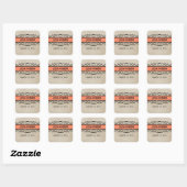 Orange Blüh Border Wedding Stickers (Blatt)