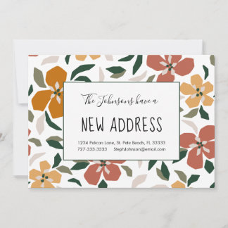 Orange blüht florale neue Zuhause-Adresse bewegen Ankündigung