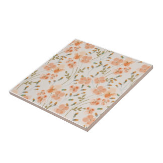 Orange Blume 2 Keramik Tile Fliese