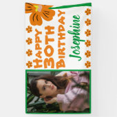 Orange Blume 30. Foto Geburtstag Banner (Vertikal)