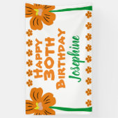 Orange Blume 30. Geburtstag Party Banner (Vertikal)
