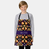Orange Blume 3V Tropfen Blumenmuster Schürze (Getragen)