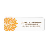 Orange Blume Address Return Labels (Vorne)