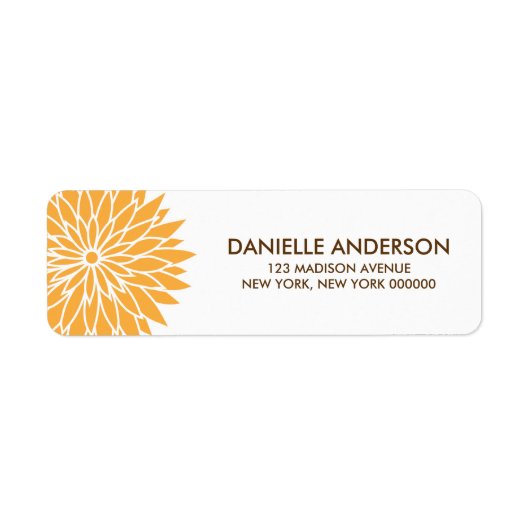 Orange Blume Address Return Labels (Vorne)