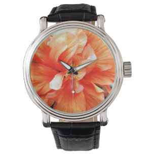 Orange Blume Armbanduhr