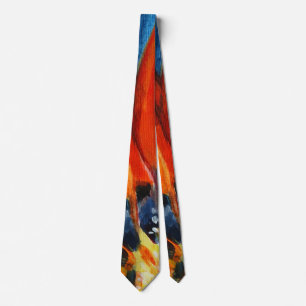 Orange Blume Art Painting Krawatte