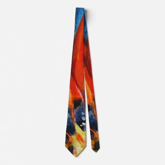 Orange Blume Art Painting Krawatte (Vorderseite)