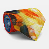 Orange Blume Art Painting Krawatte (Gerollt)