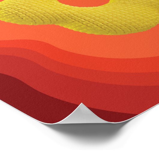 Orange Blume Art Poster - Square Design (Ecke)