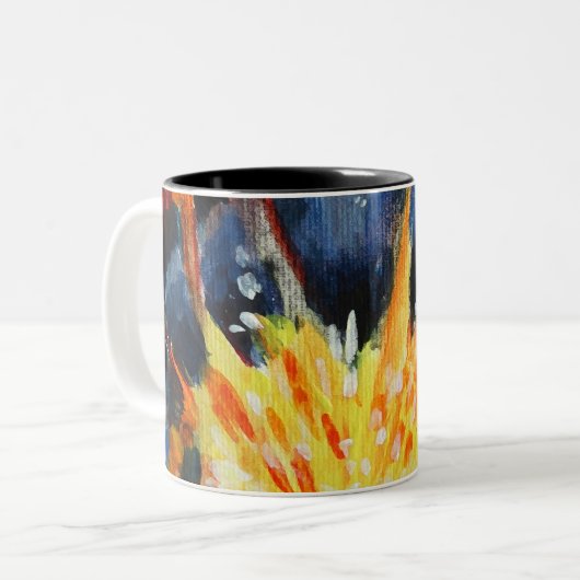 Orange Blume Art Tasse (Vorderseite Links)